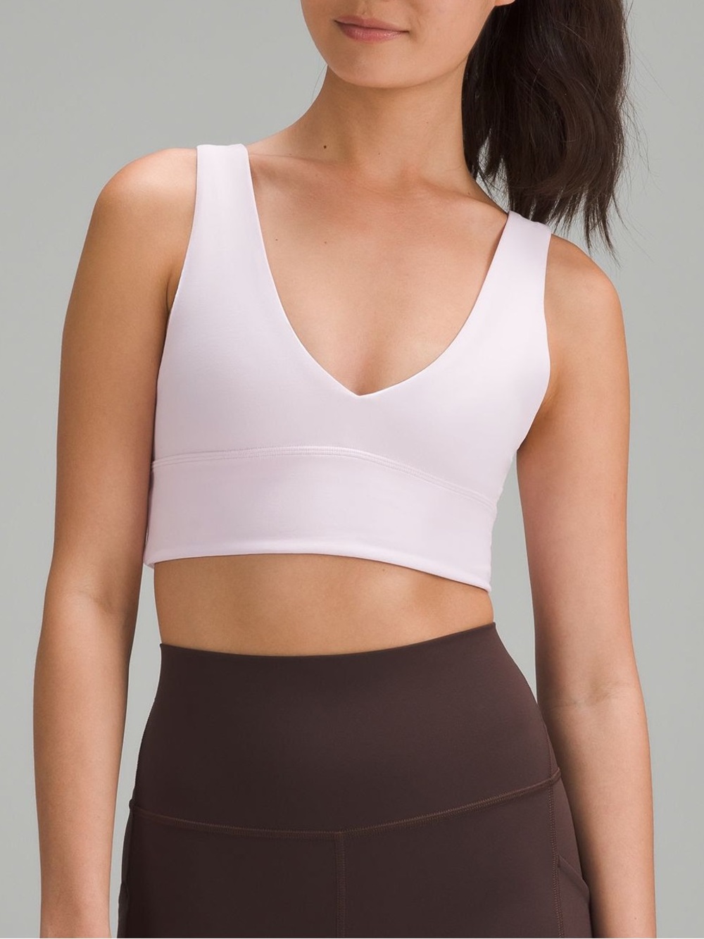 lululemon Align V-Neck Bra, Light Support, A/B Cup, Meadowsweet Pink, Size: 8